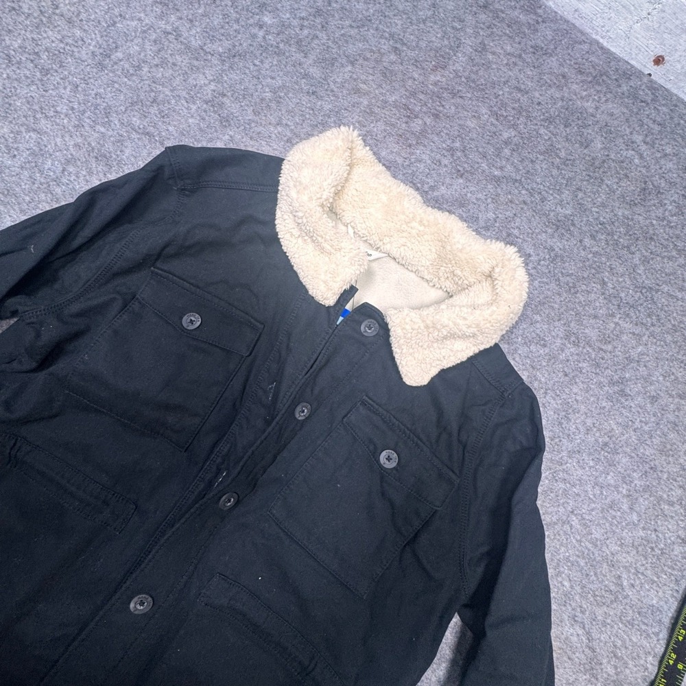 Hang Ten Womens Black Utility Jacket Sherpa Collar Fleece Lined Large 1702255